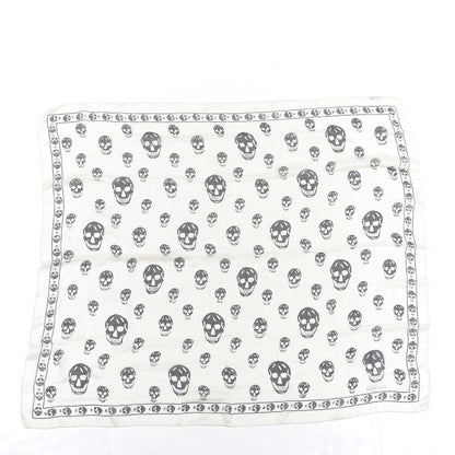 Alexander McQueen Silk Chiffon Skull Scarf Ivory Black 1 of 3