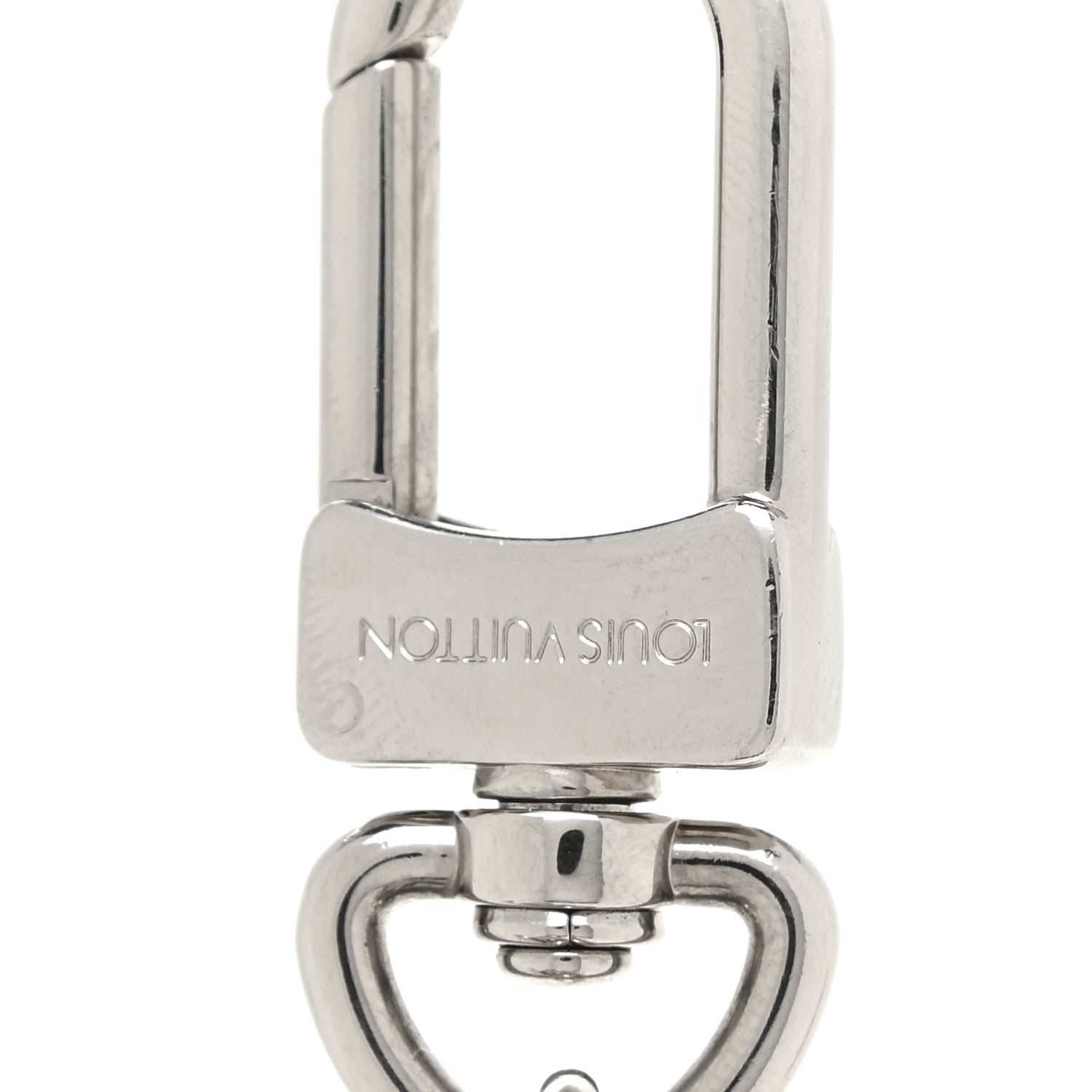 Louis Vuitton Metal Palladiium Finish LV Initiales Bag Charm Key Holder Silver 4 of 5