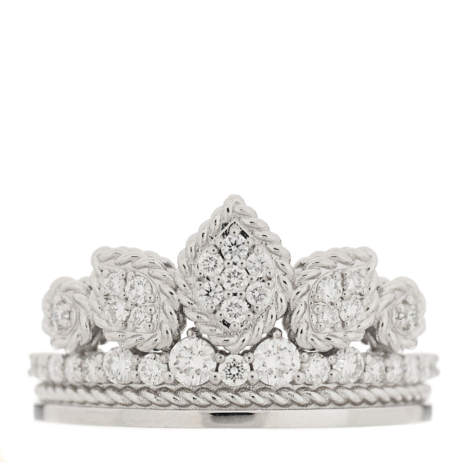 Roberto Coin 18K White Gold Diamond Disney Cinderella Tiara Ring 53 6.5 1 of 5
