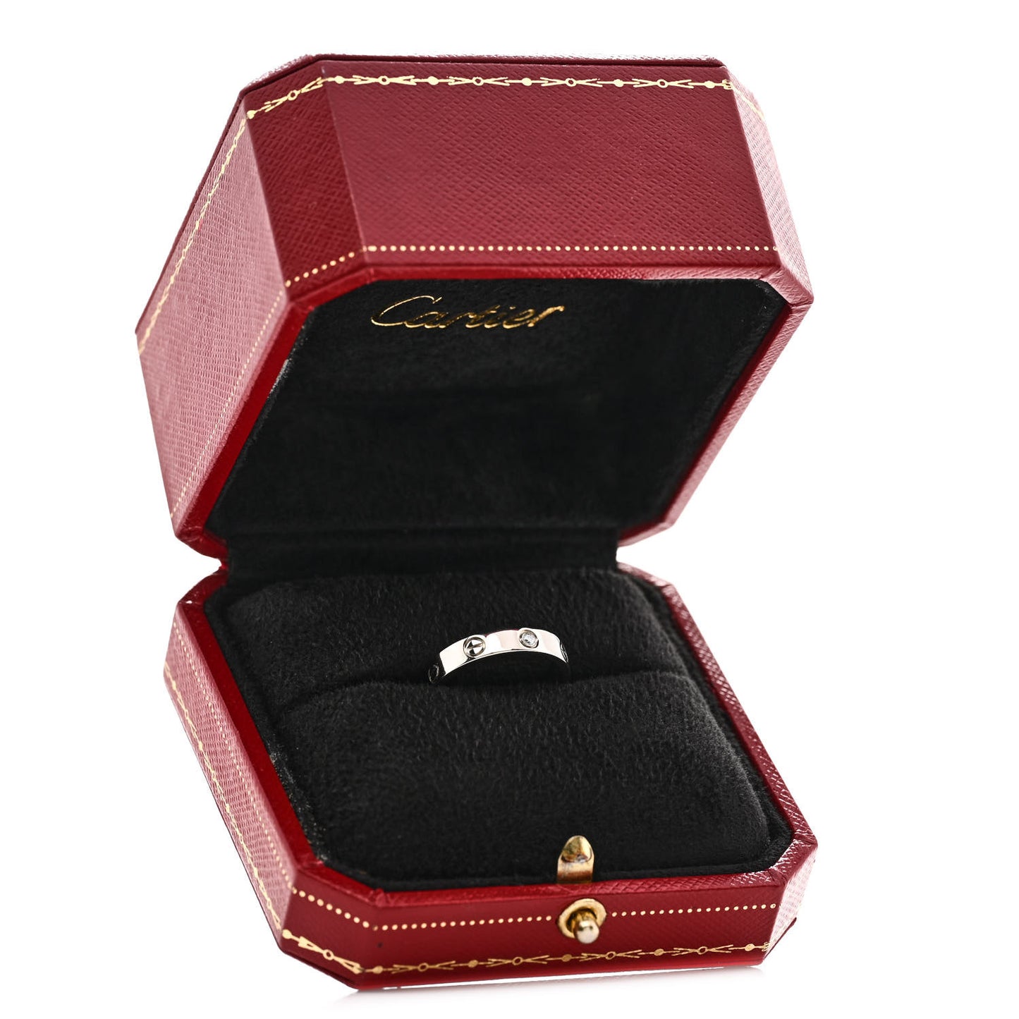 18K White Gold Diamond 4mm LOVE Wedding Band Ring 53 6.5