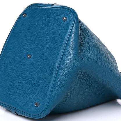 Hermes Taurillon Clemence Picotin Lock 26 GM Turquoise 10 of 11