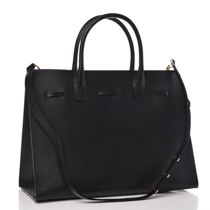 Mansur Gavriel Vegetable Tanned Calfskin Large Sun Bag Black Blue 4 of 10