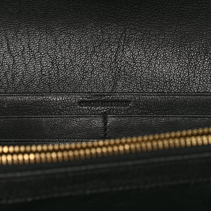 Saint Laurent Grain De Poudre Matelasse Chevron Monogram Flap Wallet Black 7 of 10