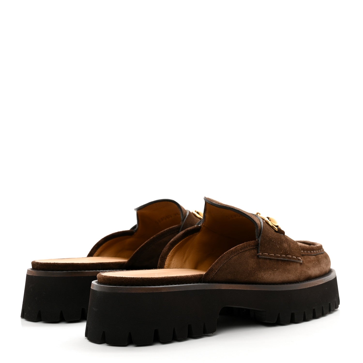 Gucci Suede Horsebit Platform Mules 40 Washed Brown 4 of 9