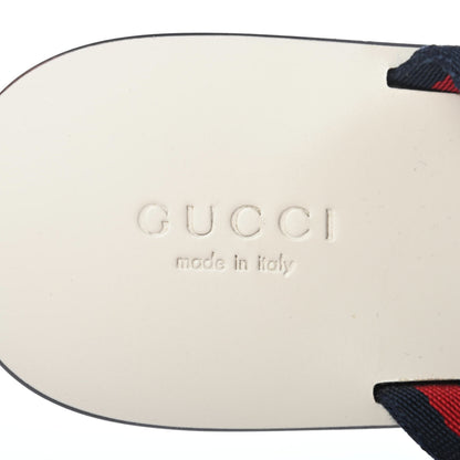Gucci Nylon Calfskin Web Womens Thong Sandals 35 White Blue Red 7 of 7