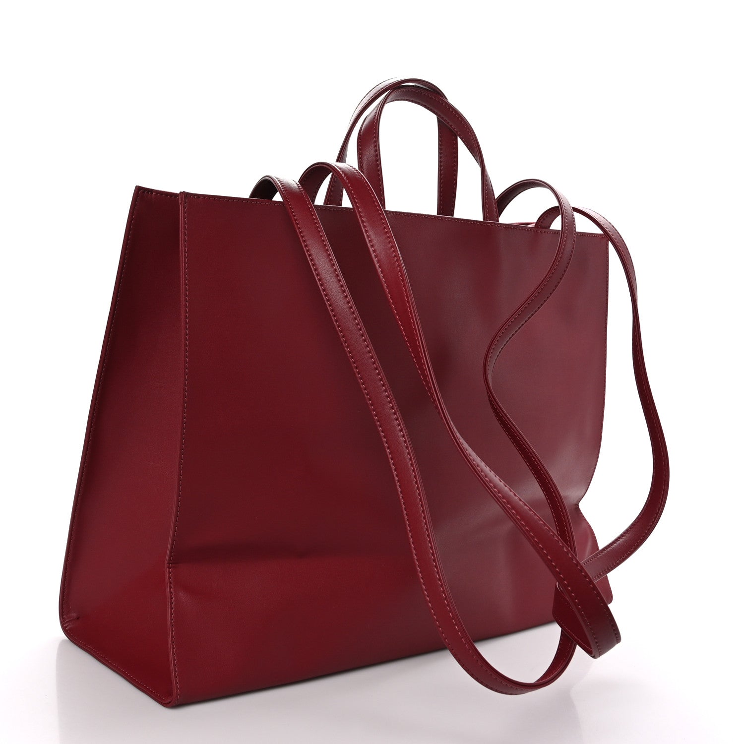 Telfar Vegan Leather Large Shopping Bag Oxblood 3 of 8