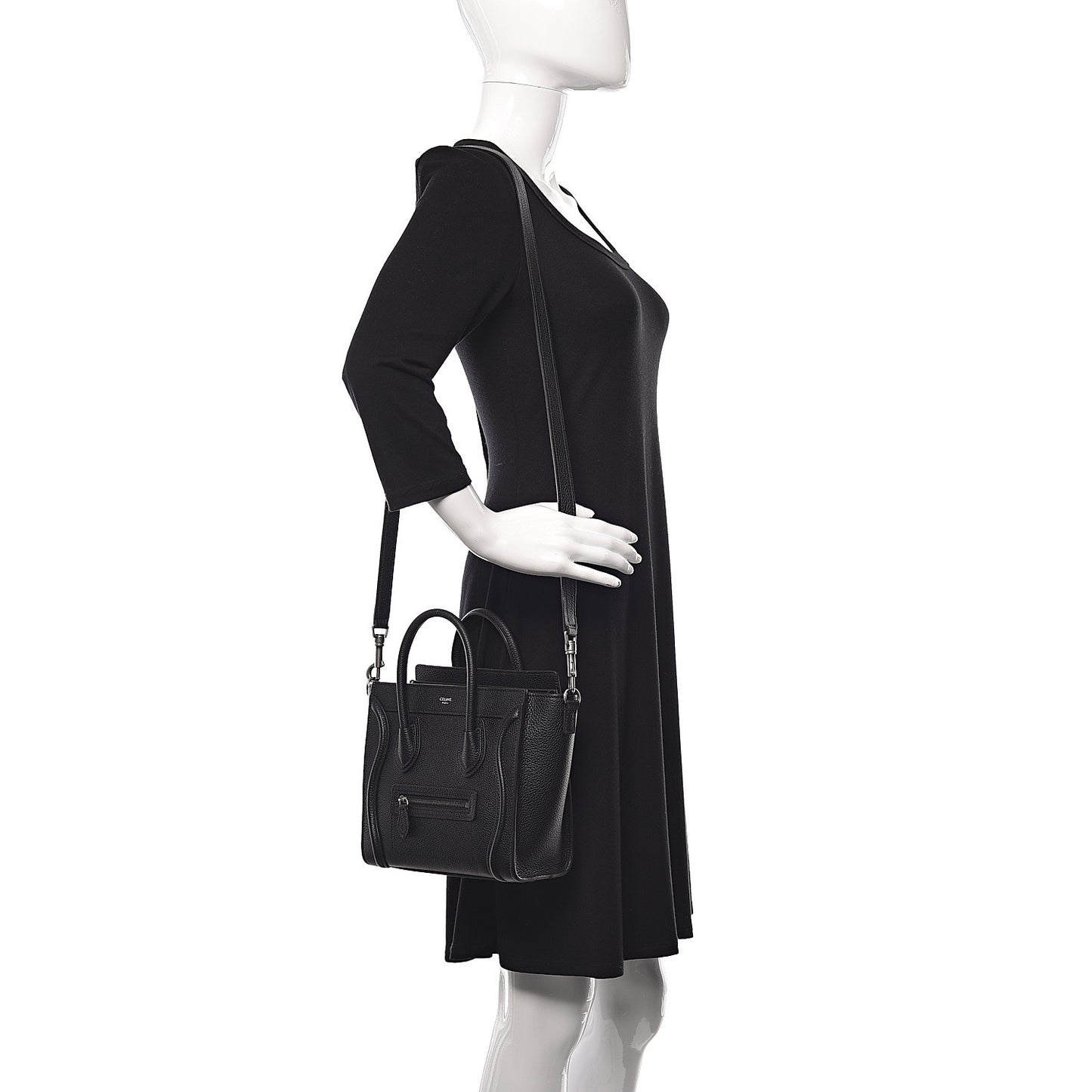 Drummed Calfskin Nano Luggage Black