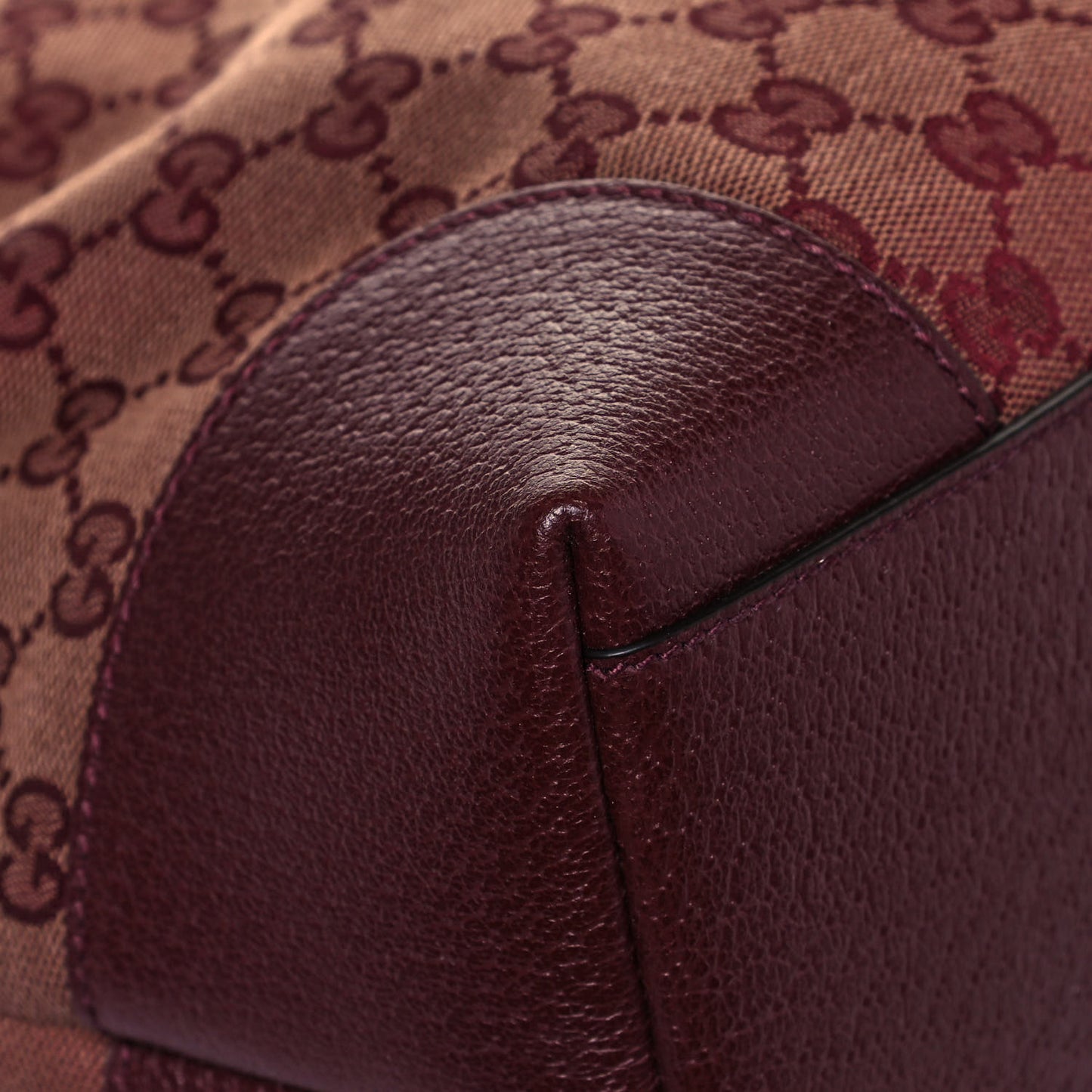 Monogram Textured Dollar Calfskin Web Medium Ophidia Shopping Tote Sahara Rubino Chardonnay