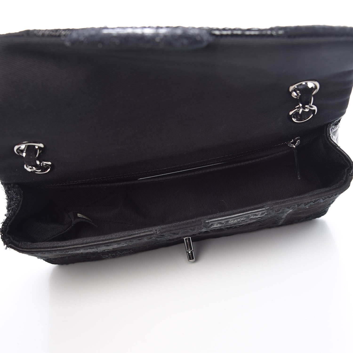 Chanel Tweed Patchwork Medium Single Flap Black 5 of 10