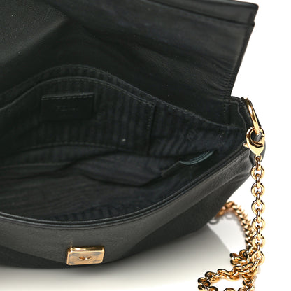 Fendi Vitello Flamingo Enamel Fendista Pouchette Crossbody Black 4 of 22