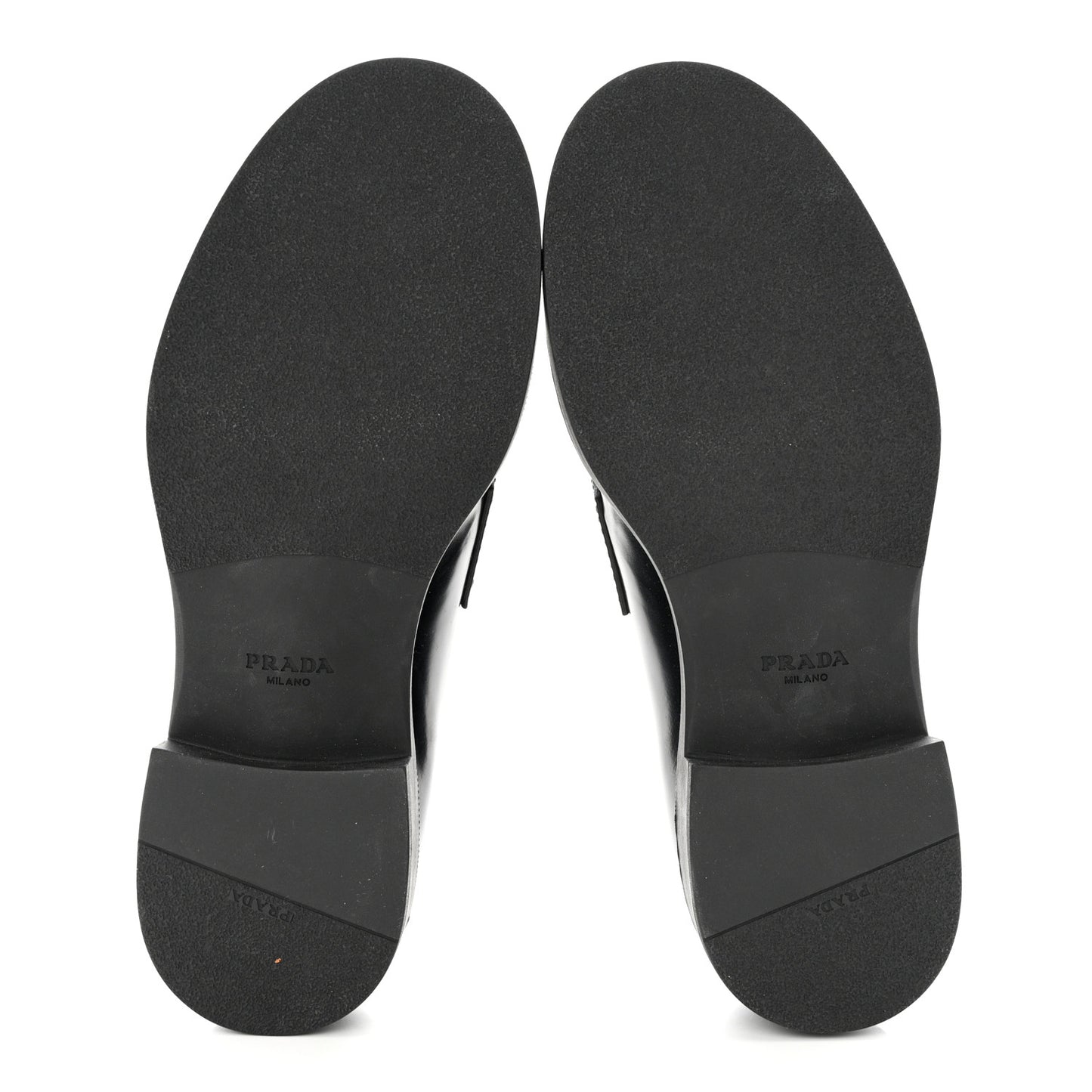 Spazzolato Metal Triangle Logo Mens 35mm Loafers 8 Black