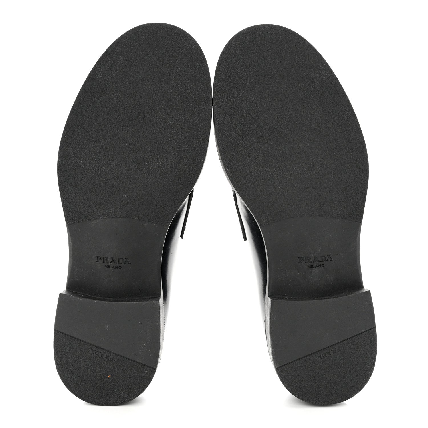 Prada Spazzolato Metal Triangle Logo Mens 35mm Loafers 8 Black 5 of 8