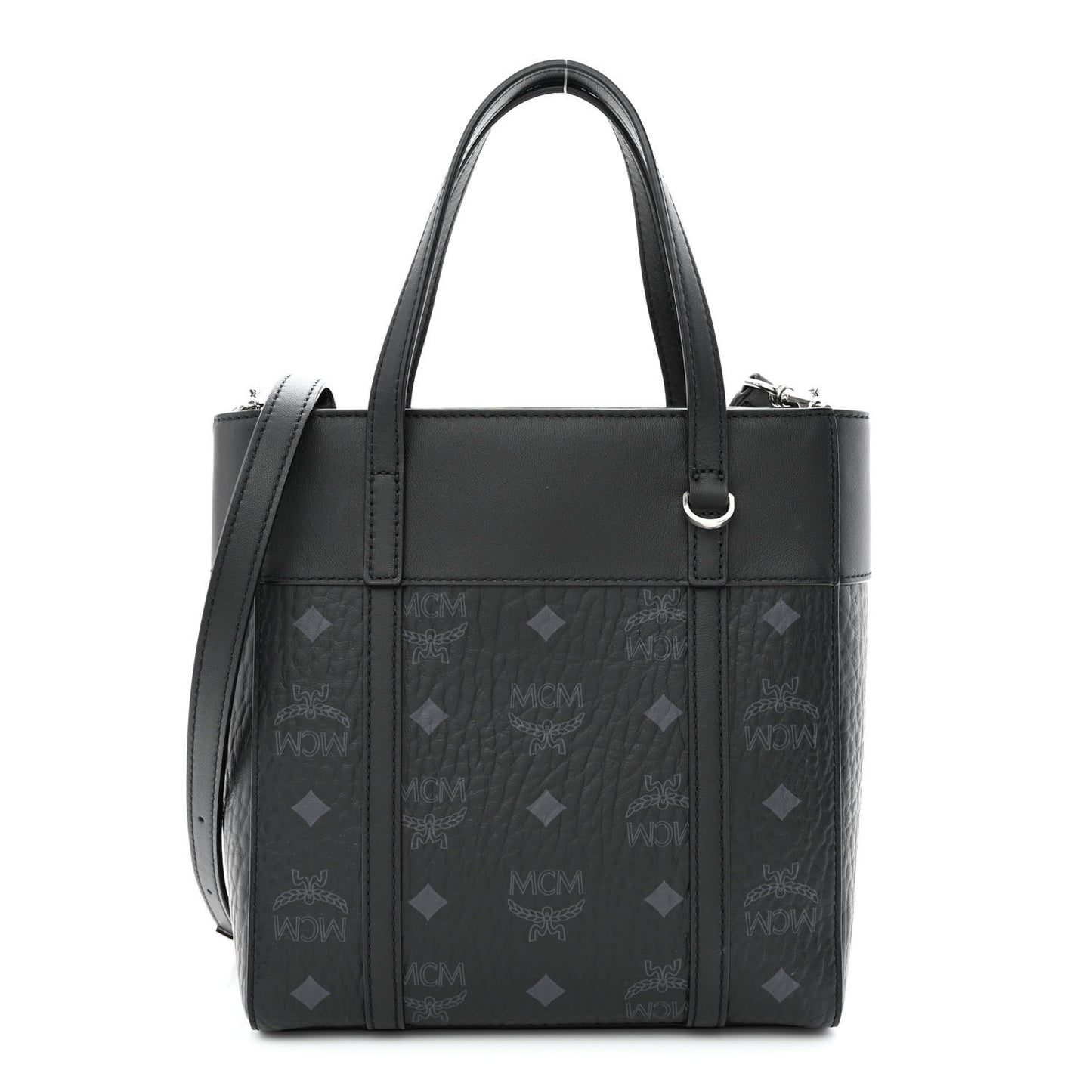 Visetos Nappa Mini Toni Top Zip Shopper Tote Black