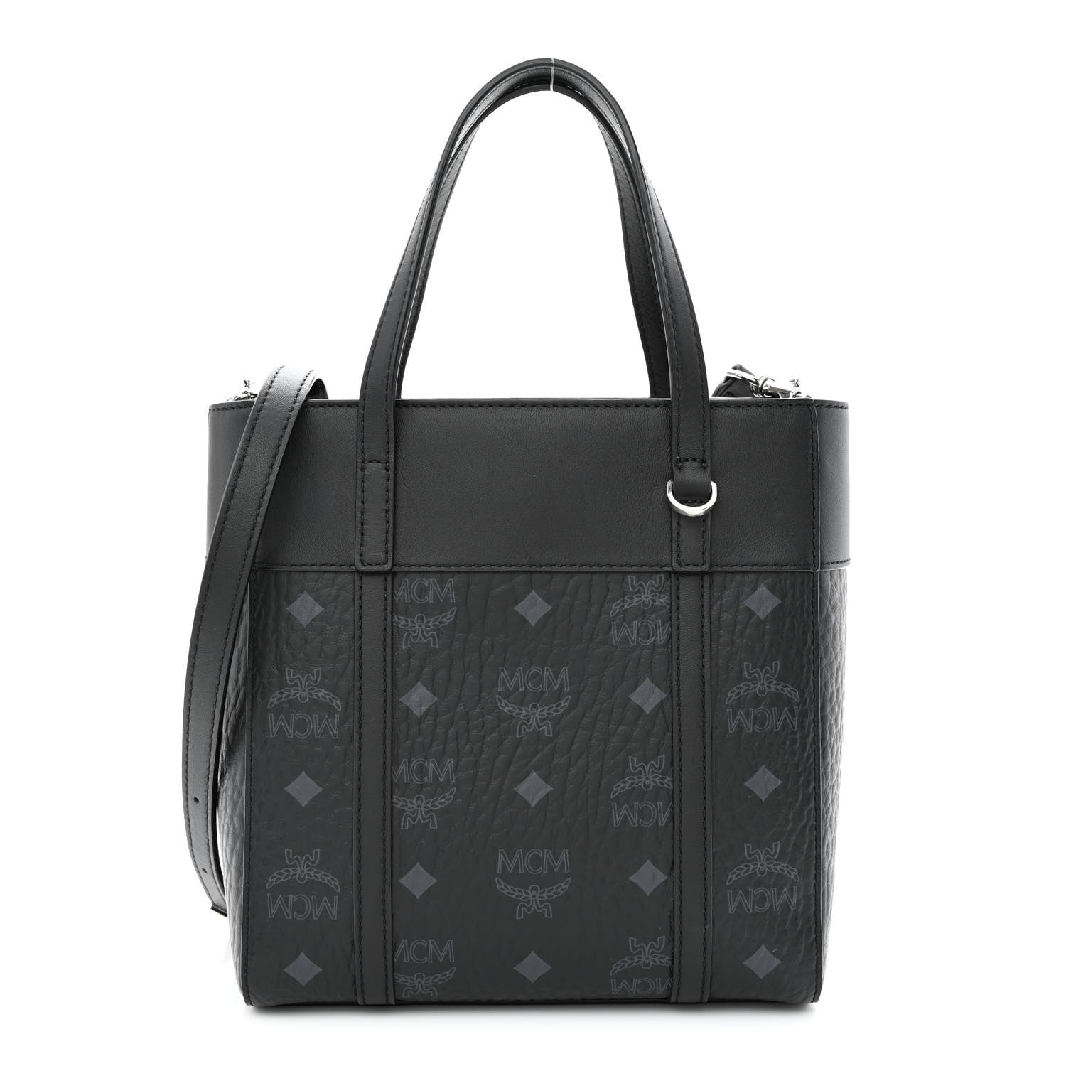 MCM Visetos Nappa Mini Toni Top Zip Shopper Tote Black 1 of 10