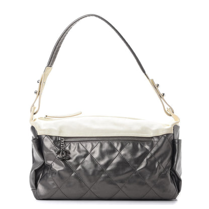 Chanel Coated Canvas Paris Biarritz Hobo Silver 1 of 15