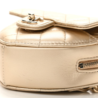 Chanel Metallic Lambskin Quilted CC In Love Heart Waist Belt Bag With Chain Gold 10 of 10