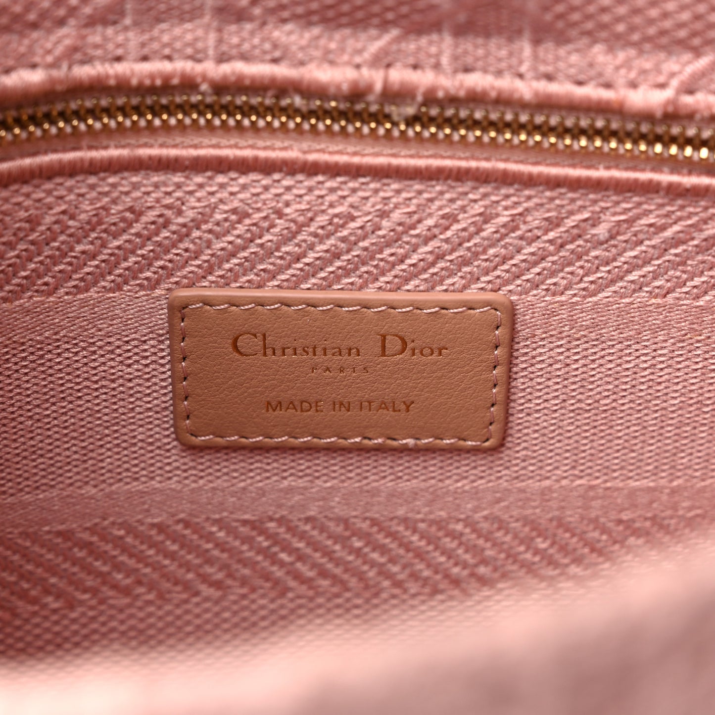 Canvas Embroidered Cannage Medium Lady D-Lite Pink