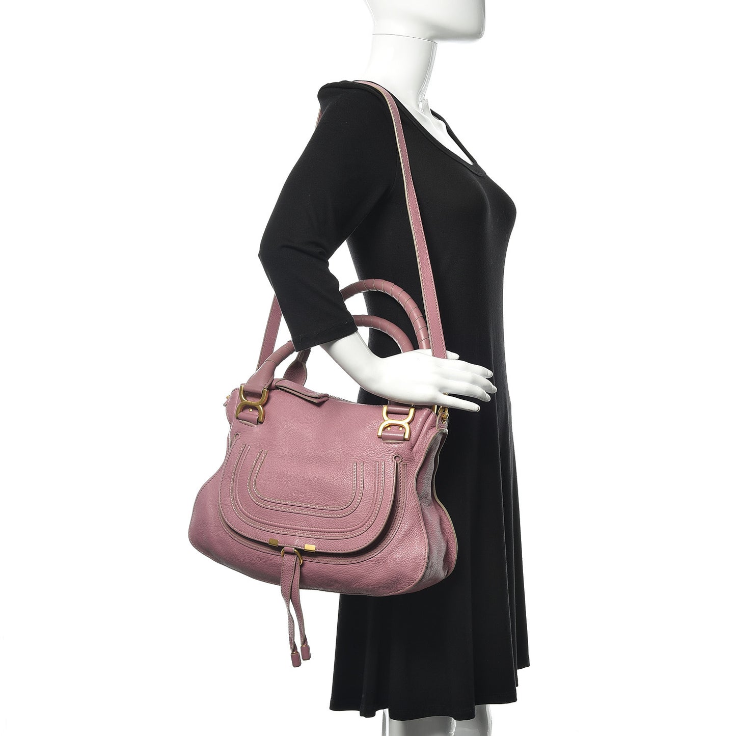 Calfskin Medium Marcie Satchel Velvet Mauve