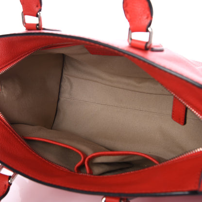 Alexander McQueen Pebbled Calfskin Small Skull Padlock Zip Around Tote Red 5 of 7