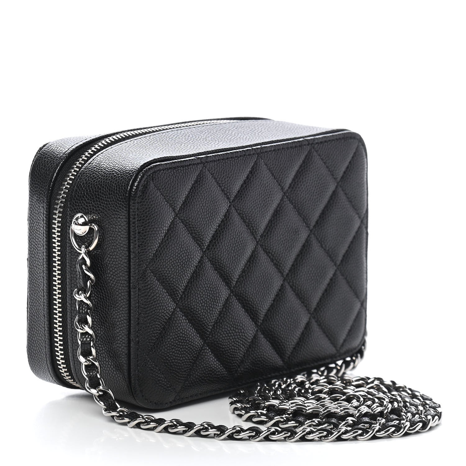 Chanel Caviar Quilted CC Vanity Case With Chain Black 3 of 9