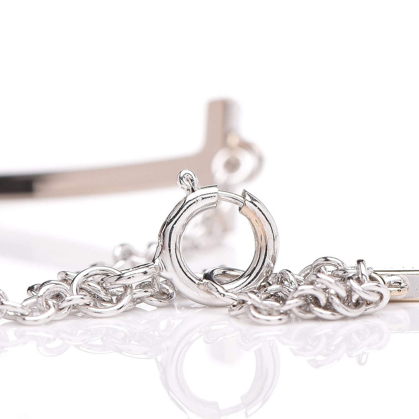 18K White Gold Diamond T Smile Bracelet