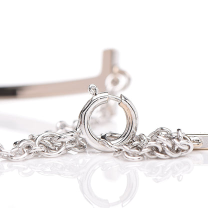 Tiffany 18K White Gold Diamond T Smile Bracelet 4 of 4