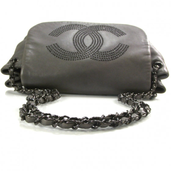 Lambskin Studded Flap Gray