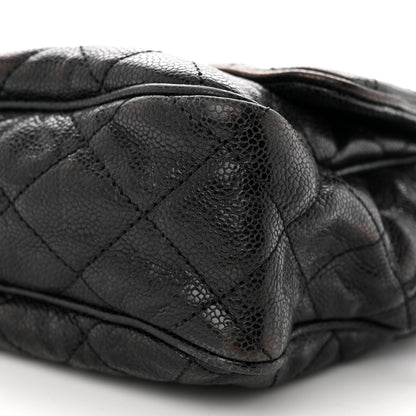 Chanel Crumpled Grained Calfskin Quilted Large Shiva Flap Black 10 of 13
