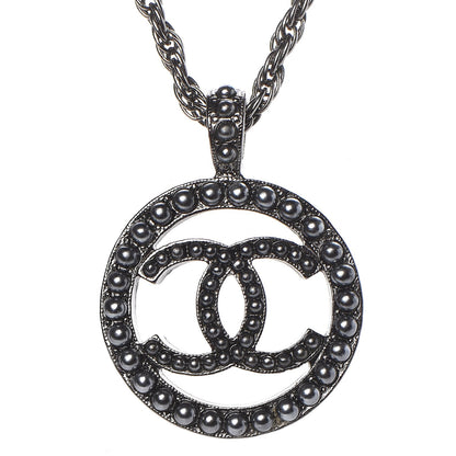 Chanel Ruthenium Pearl CC Short Necklace Dark Grey 4 of 6