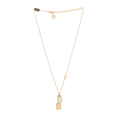 Louis Vuitton Nanogram Name Tag Necklace Pink Gold 3 of 6