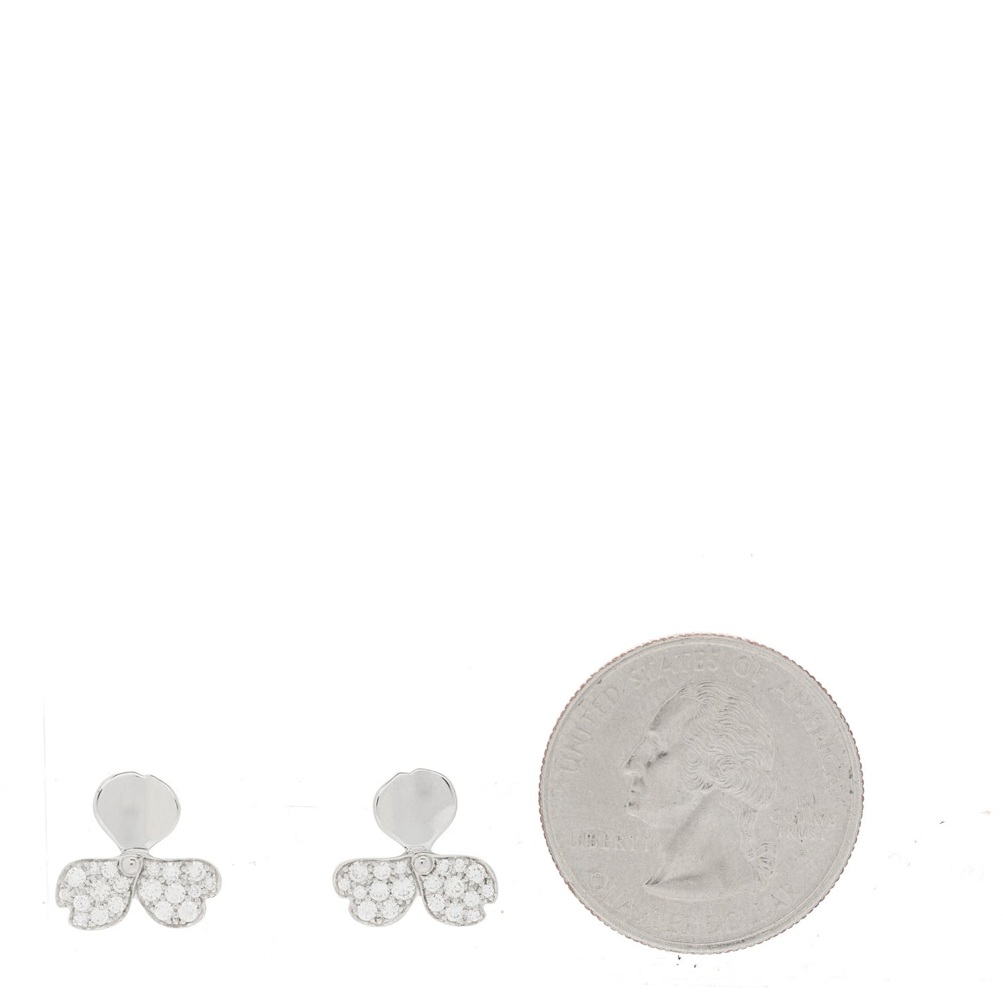 Platinum Diamond Paper Flowers Earrings