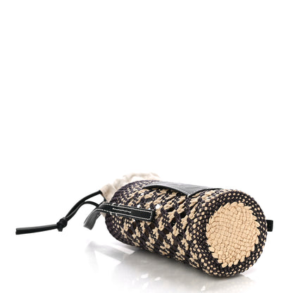 Loewe Calfskin Raffia Paula's Ibiza Pocket Bucket Bag Natural Navy Blue 4 of 8