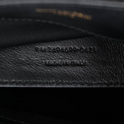 Saint Laurent Calfskin Y Quilted Monogram Small Loulou Chain Satchel Black 7 of 9