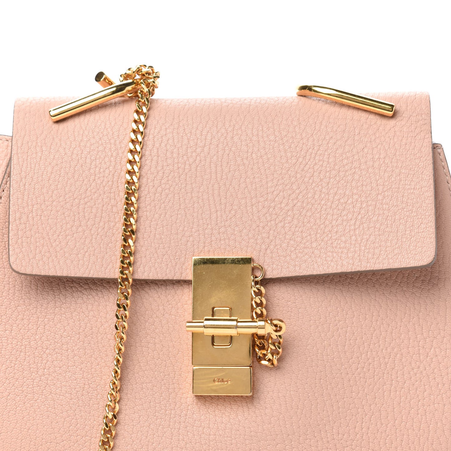 Grained Lambskin Drew Shoulder Bag Cement Pink