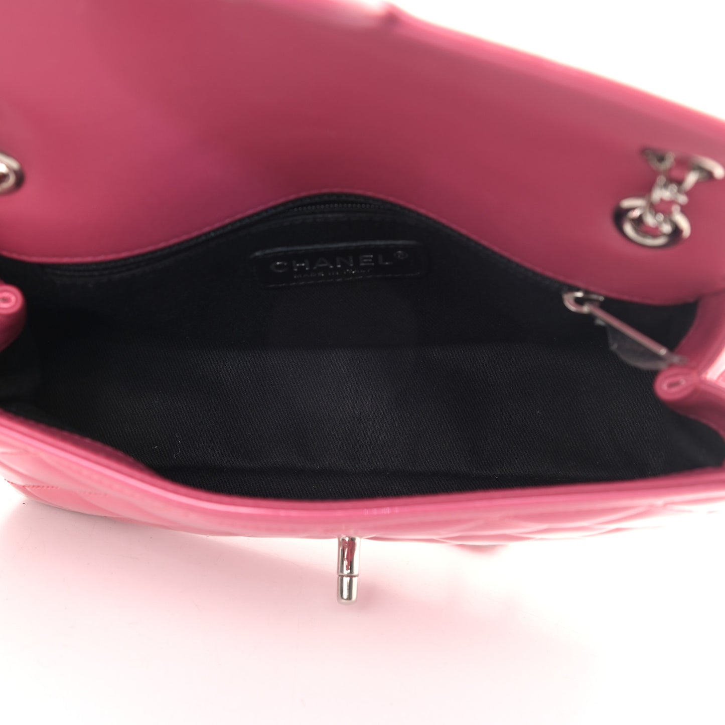 Patent Quilted Small Coco Shine Flap Pink