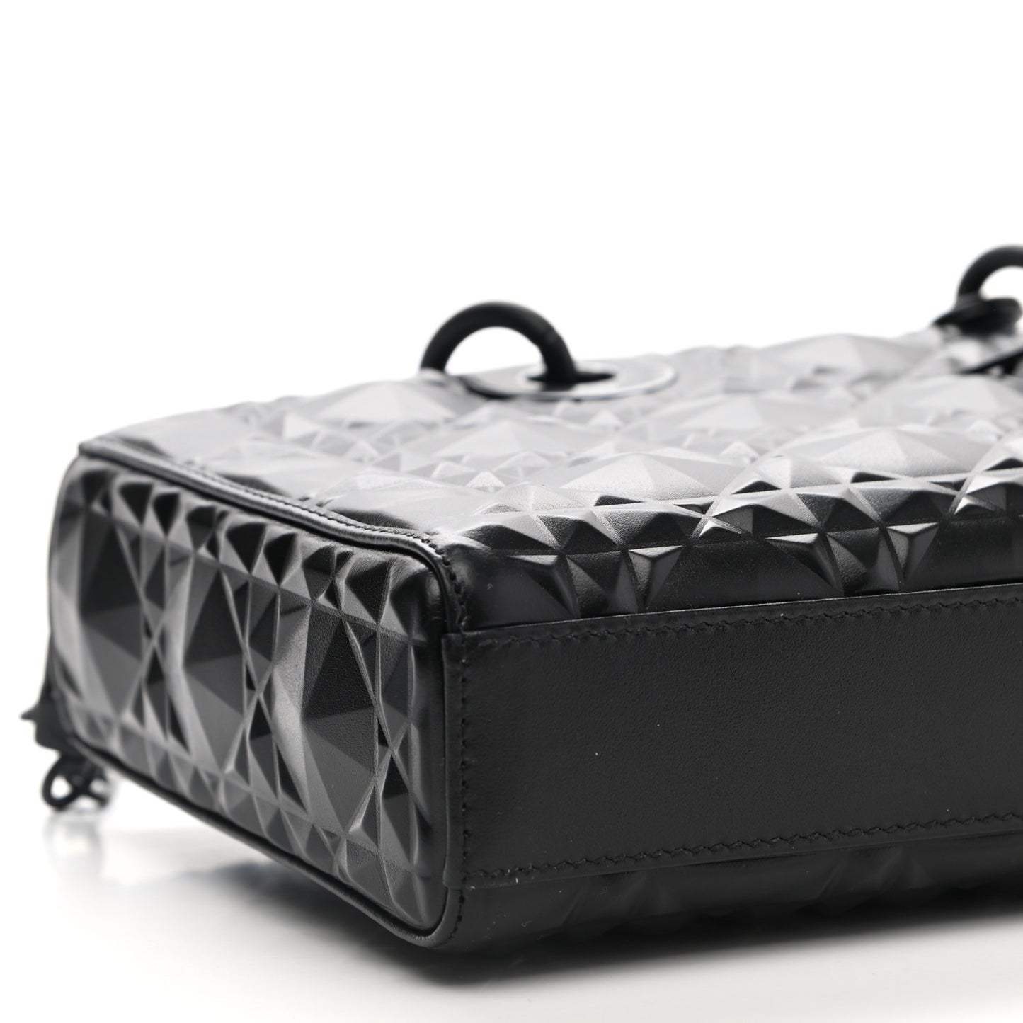Calfskin Cannage Diamond Medium Lady D-Joy Black