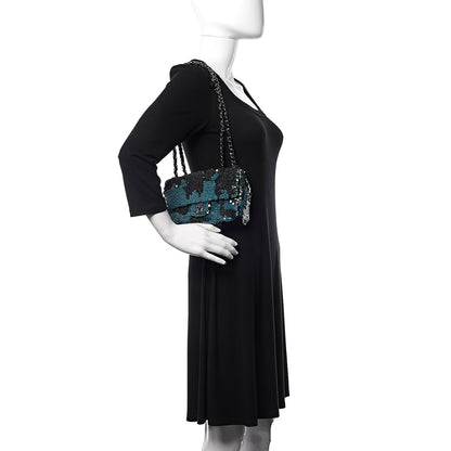 Chanel Sequin Lambskin Mini Flap Blue Black 2 of 11