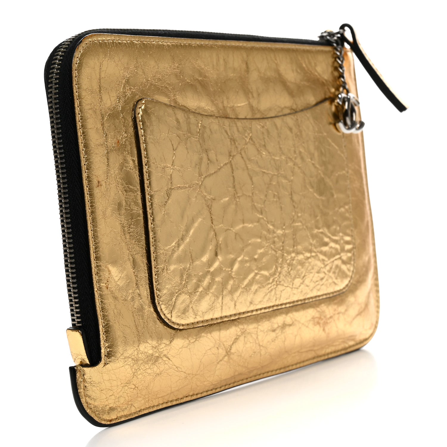 Chanel Metallic Calfskin Votez Coco Pouch Gold 3 of 7
