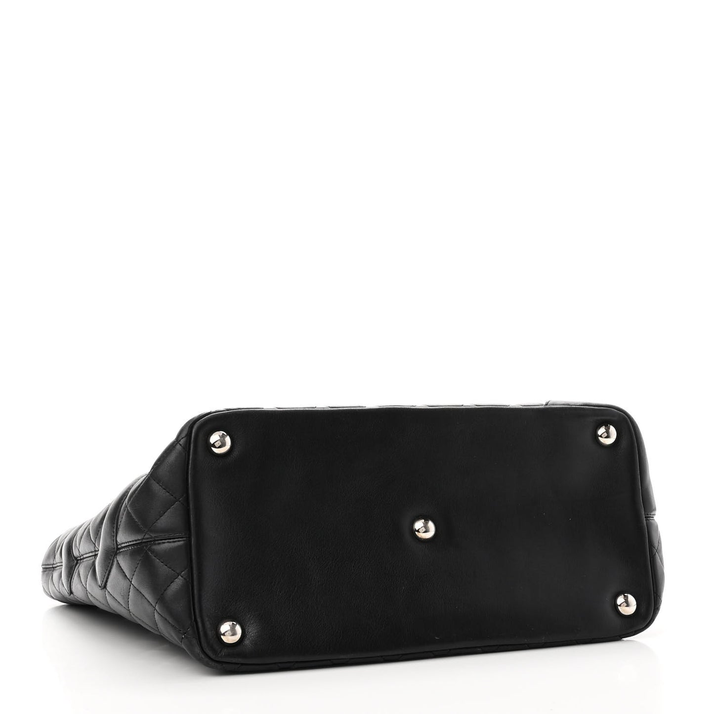 Calfskin Quilted Large Cambon Tote Black