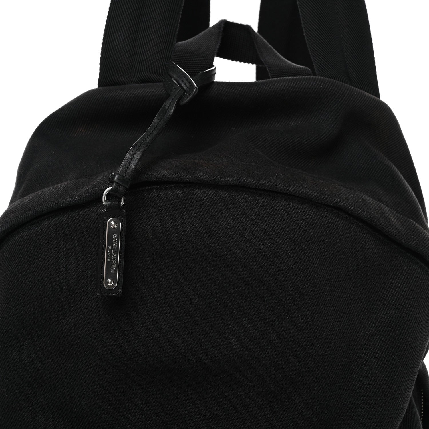 Saint Laurent Canvas Signature Embroidered City Backpack Black 8 of 12