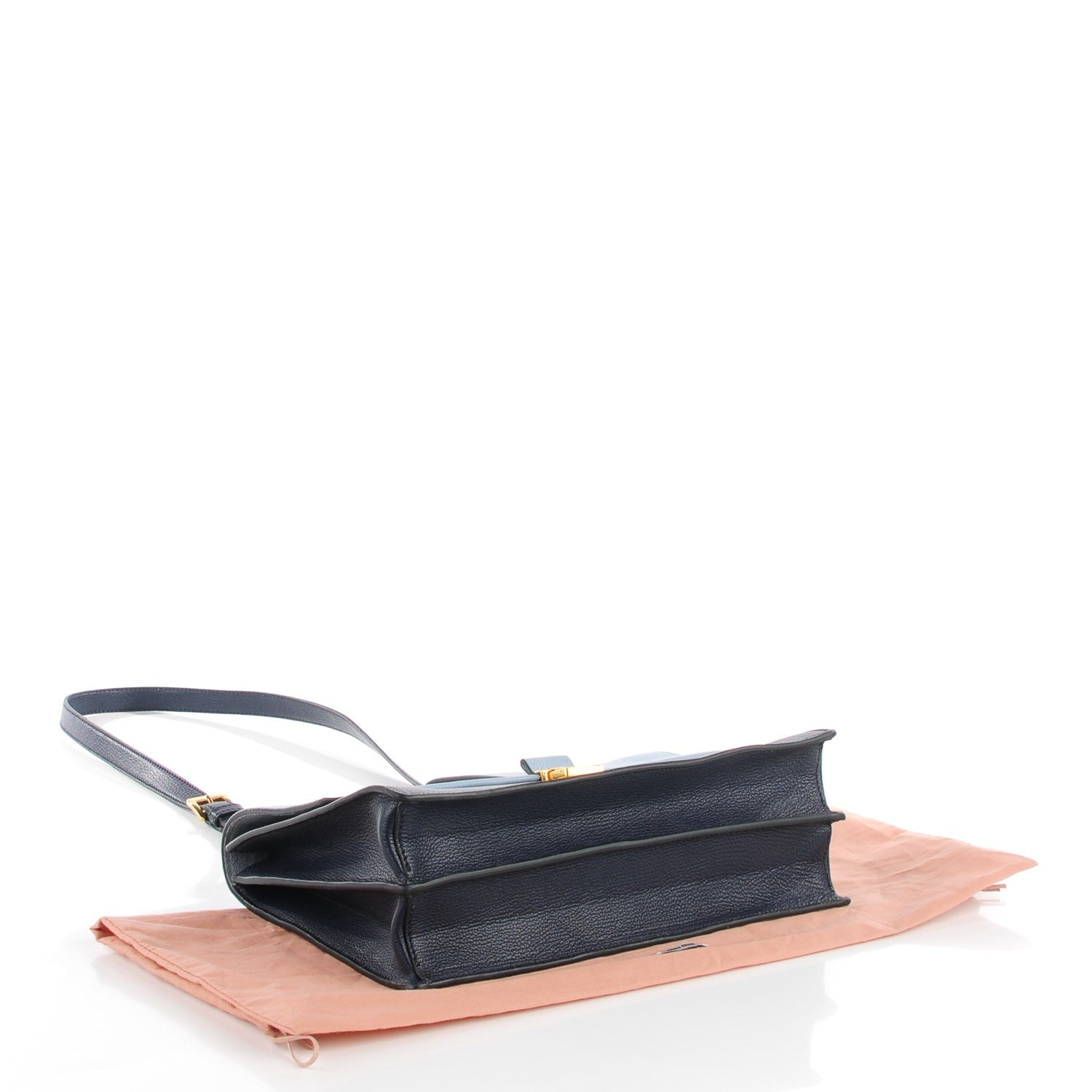 Miu Miu Goatskin Bandoliera Madras Bi-Color Shoulder Bag Cielo Baltico 4 of 9