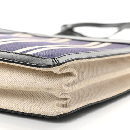 Balenciaga Cotton Canvas Striped Pochette Crossbody Bag Navy 9 of 9