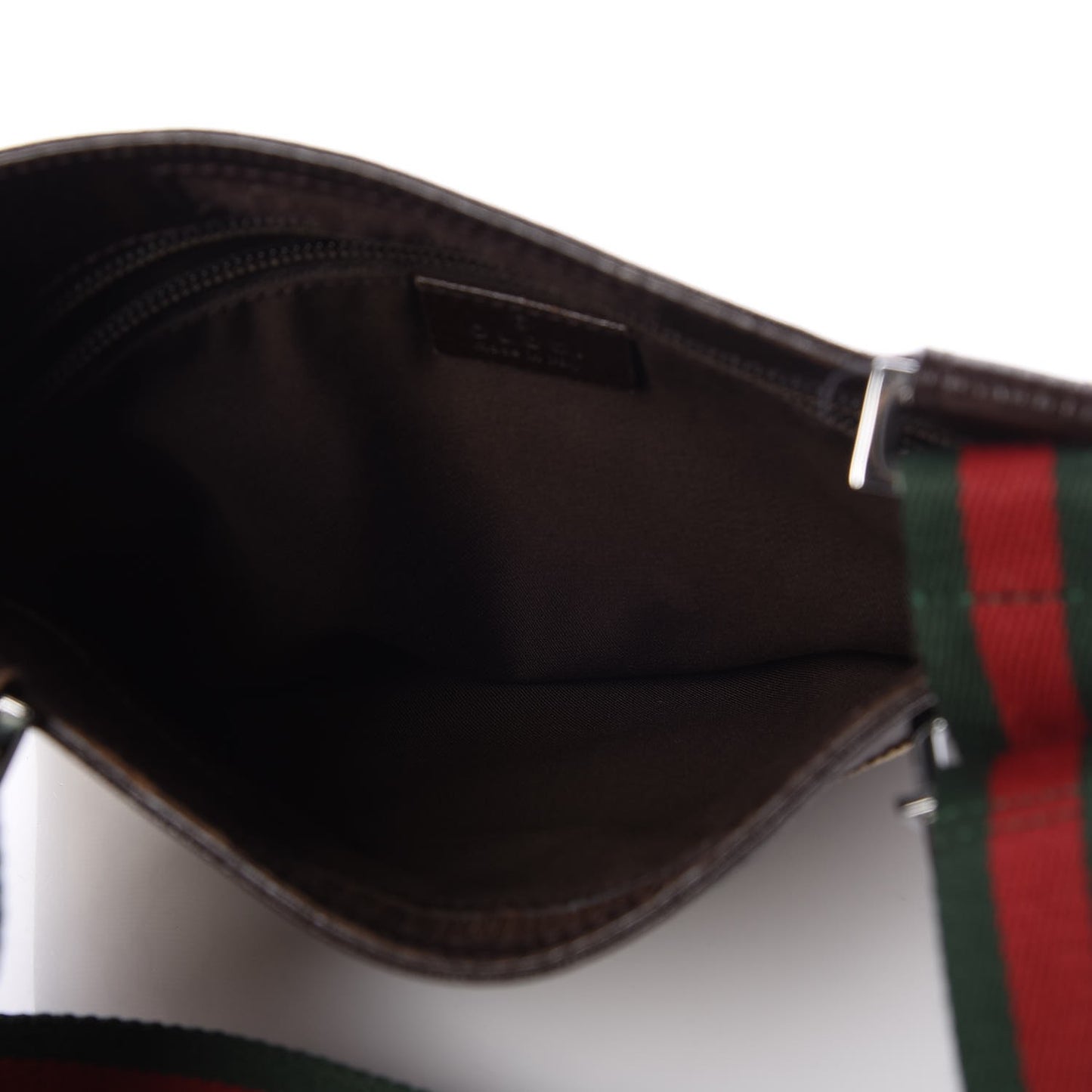 GG Monogram Web Messenger Crossbody Bag Dark Brown