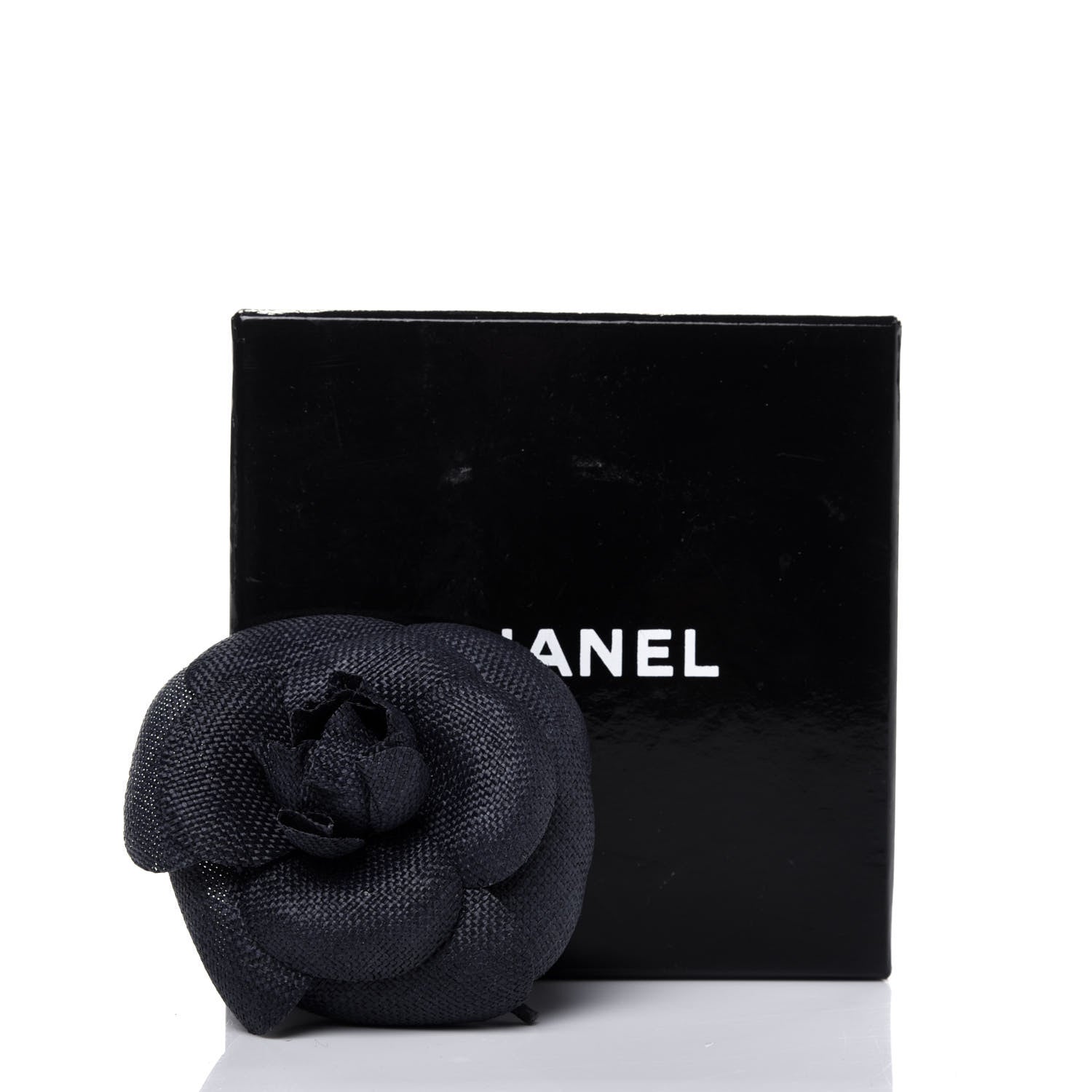 Chanel Linen Camellia Pin Brooch Navy Blue 4 of 4