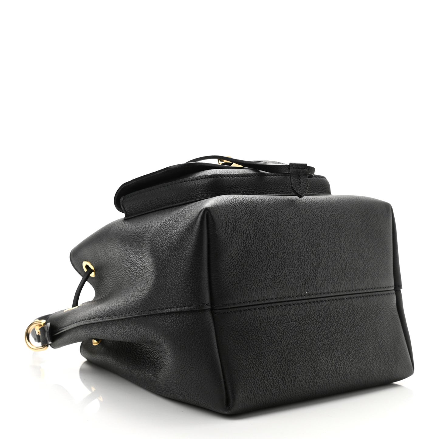 Calfskin Lockme Bucket MM Black
