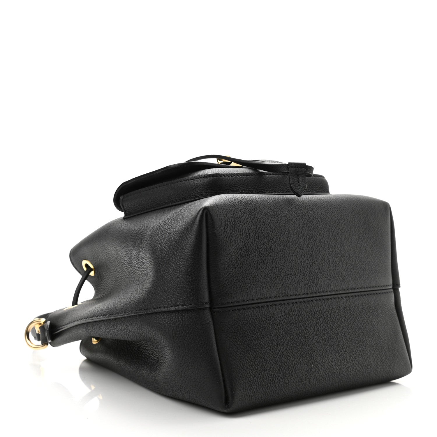 Louis Vuitton Calfskin Lockme Bucket MM Black 4 of 11