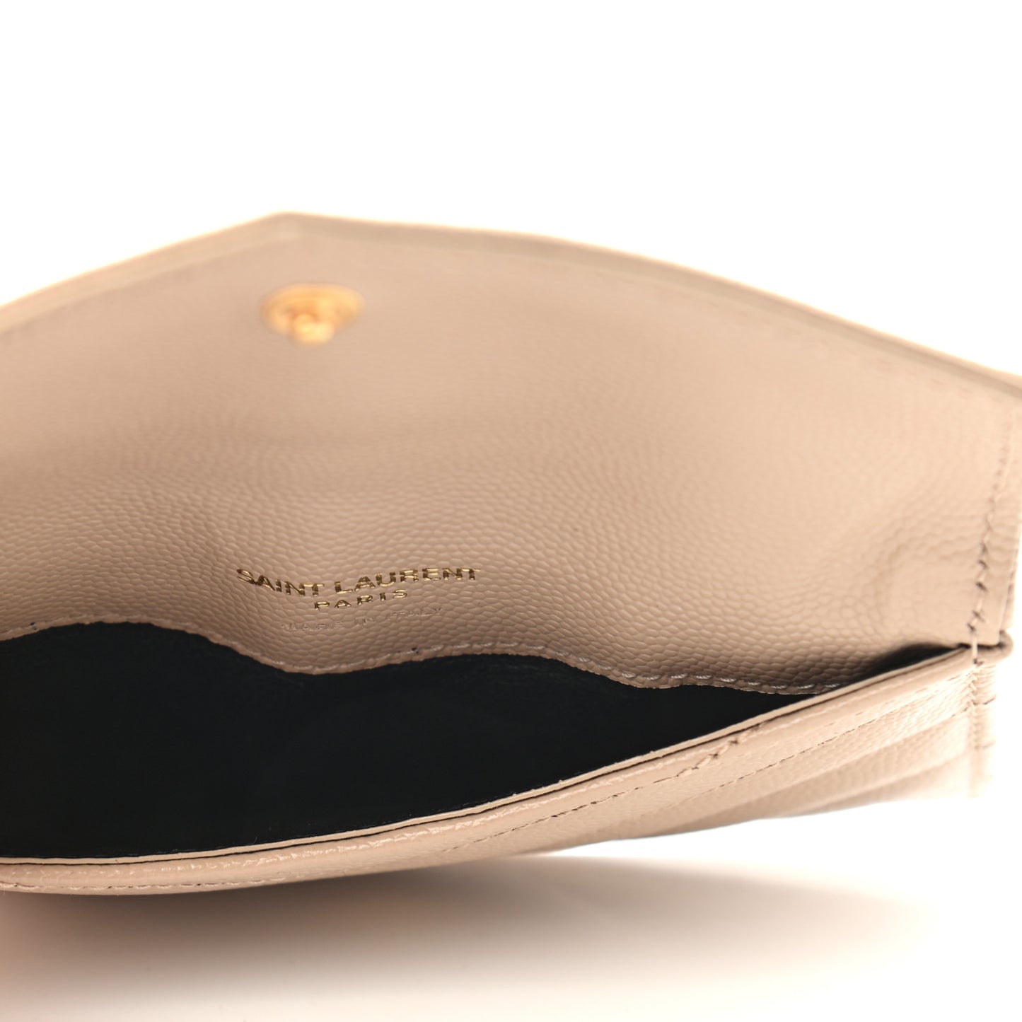 Grain De Poudre Matelasse Chevron Monogram Compact Wallet Case Dark Beige