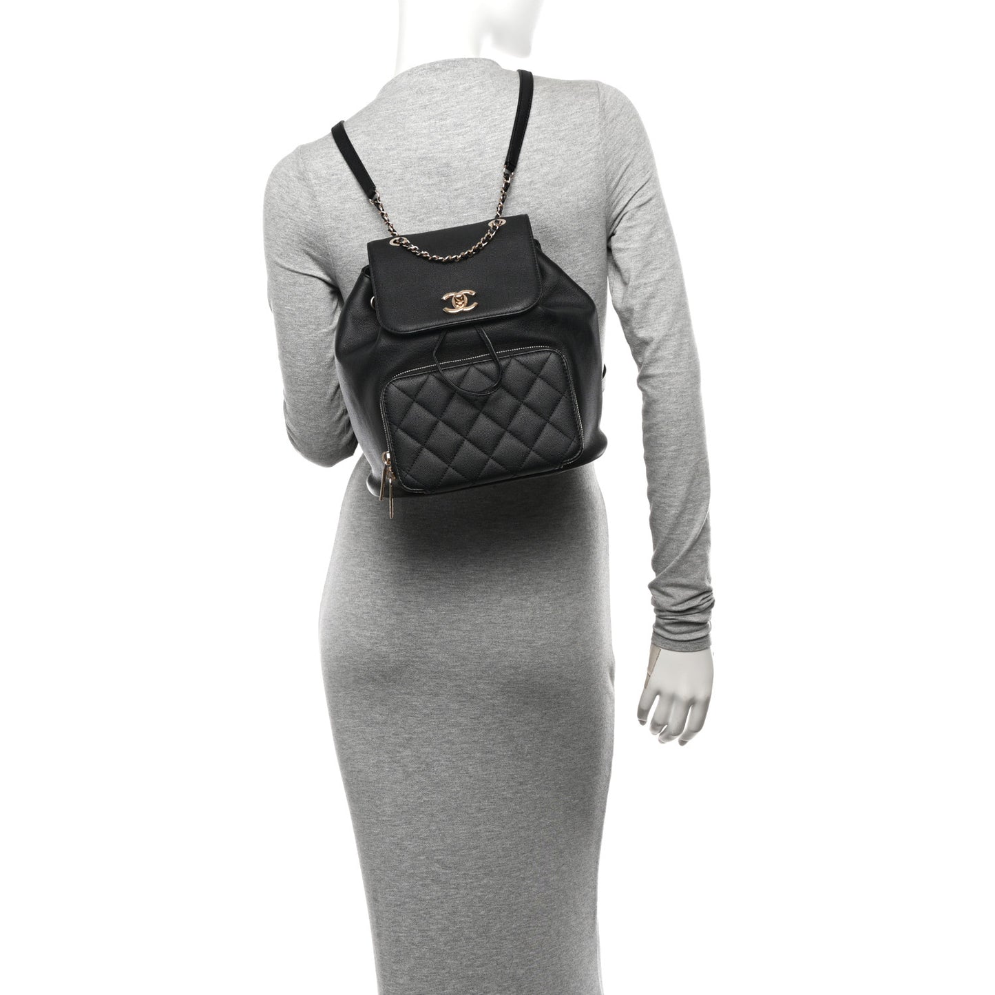 Caviar Quilted Business Affinity Backpack Black