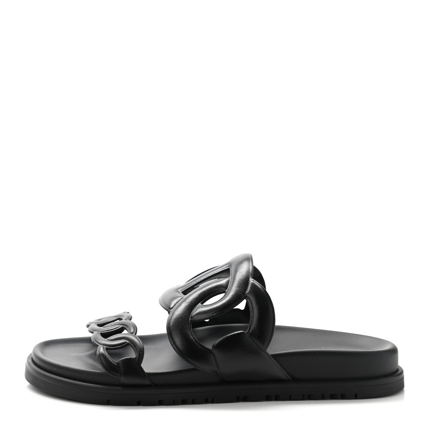 Hermes Nappa Extra Sandals 37 Black 1 of 8