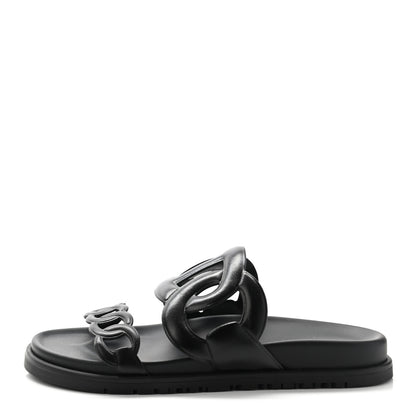 Hermes Nappa Extra Sandals 37 Black 1 of 8